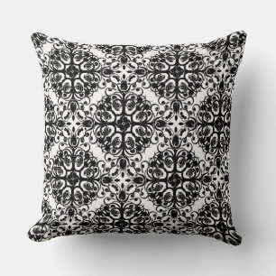 Damask Pattern Drehkissen/Schwarz/Weiß Kissen