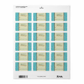Damask Pattern Holiday Geschenk Tag (aqua/braun) Adressaufkleber (Vorne)