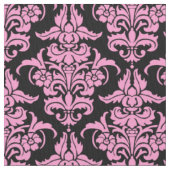 Damask Pattern - Pink auf schwarz Stoff (Nahaufnahme)