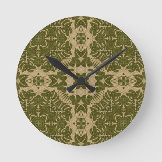 Damask Pattern Runde Wanduhr (Vorderseite)