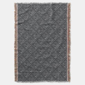 Damask Pattern Schwarzer Hintergrund-23961 Decke (Vorderseite Vertikal)