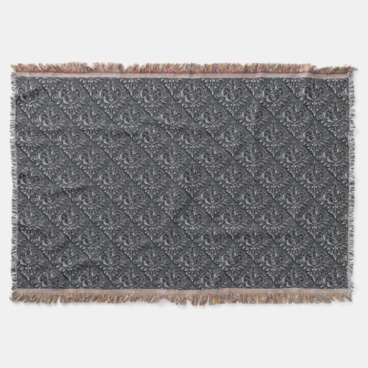 Damask Pattern Schwarzer Hintergrund-23961 Decke (Vorderseite)