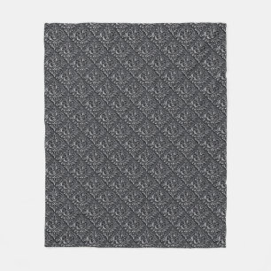 Damask Pattern Schwarzer Hintergrund-23961 Fleecedecke