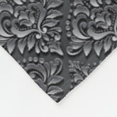 Damask Pattern Schwarzer Hintergrund-23961 Fleecedecke (Ecke)