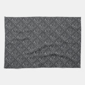 Damask Pattern Schwarzer Hintergrund-23961 Geschirrtuch (Horizontal)