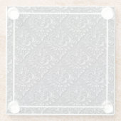 Damask Pattern Schwarzer Hintergrund-23961 Glasuntersetzer (Rückseite)