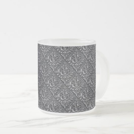 Damask Pattern Schwarzer Hintergrund-23961 Mattglastasse (VorderseiteRechts)