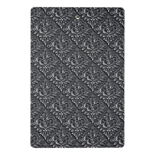 Damask Pattern Schwarzer Hintergrund-23961 Mini Klemmbrett (Rückseite)