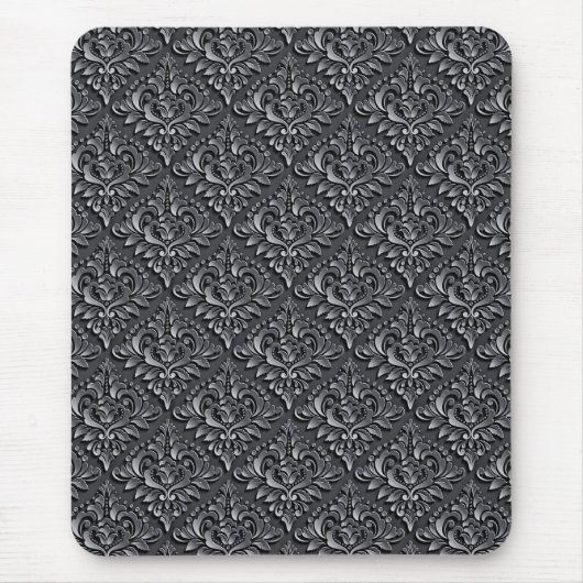 Damask Pattern Schwarzer Hintergrund-23961 Mousepad (Vorne)