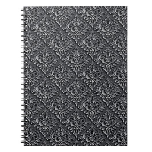 Damask Pattern Schwarzer Hintergrund-23961 Notizblock (Vorderseite)