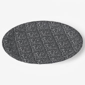 Damask Pattern Schwarzer Hintergrund-23961 Pappteller (Schrägansicht)