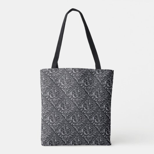 Damask Pattern Schwarzer Hintergrund-23961 Tasche (Rückseite)