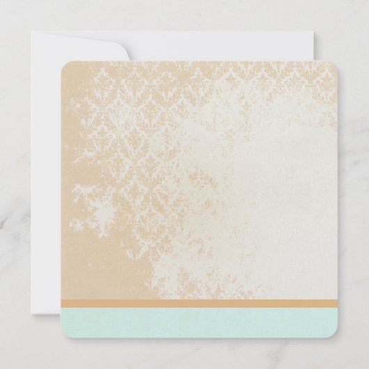 Damask Peacock Bird Cage Wedding Save the Date (Rückseite)