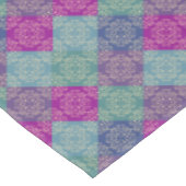 Damask Peacock Blocks Lila Aquamarin Blue Tischdecke (Schrägansicht)