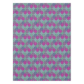 Damask Peacock Blocks Lila Aquamarin Blue Tischdecke (Vorderseite)