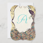 Damask Peacock Elegante Ein perfektes Wochenende i Einladung (Rückseite)