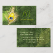 Damask Peacock Feather Beruflich Visitenkarte (Vorne/Hinten)