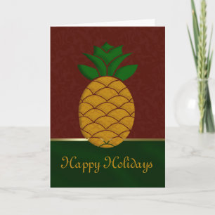 Damask Pineapax Ferienkarte Feiertagskarte