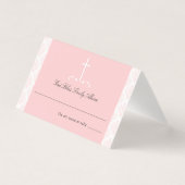 Damask Pink Communion Religious Cross (Vorderseite)
