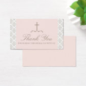 Damask Pink & Creme mit Cross-FAVOR CARD (Schreibtisch)