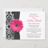 Damask Pink Gerbera Daisy Recipe Brautparty Einladung (Vorderseite)