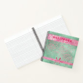 Damask Pink Mint Green Baby Showbook Notizblock (Innenseite)