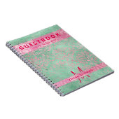 Damask Pink Mint Green Baby Showbook Notizblock (Rechte Seite)