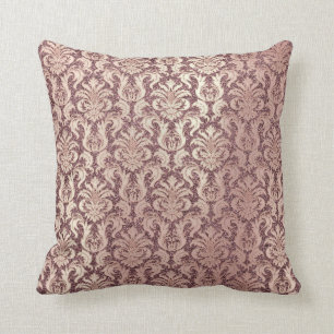 Damask Pink Pearly Maroon Glitzer Pearly Floral Kissen