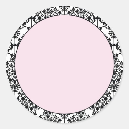 Damask Pink Runder Aufkleber (Vorderseite)