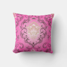 Damask Pink Square Kissen