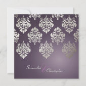 Damask/plum/Imitate Einladungen zur Silberhochzeit (Vorderseite)