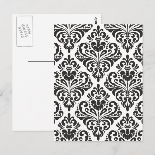 Damask Postkarte (Vorne/Hinten)