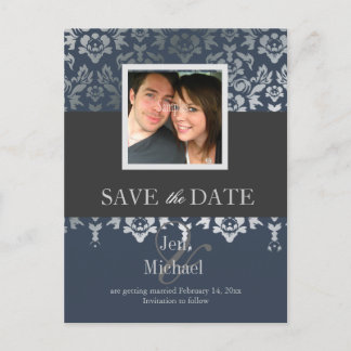 Damask, Postkarten mit Save the Date Foto,
