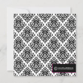 Damask Princess Foto Geburtstag Einladungen 12x18 (Rückseite)