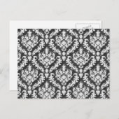 Damask Print in Grau - wunderschön! Postkarte (Vorne/Hinten)