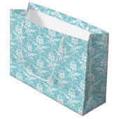 Damask Print Large Gift Bag Große Geschenktüte (Vorderseite Schrägansicht)