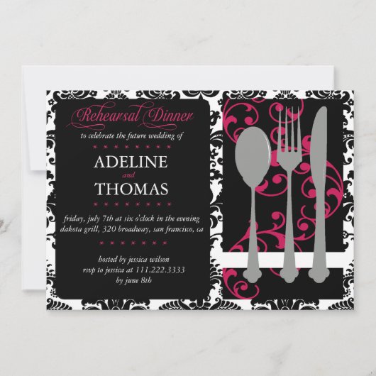 Damask Probe Dinner:Einladung Einladung (Vorderseite)