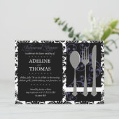 Damask Probe Dinner:Einladung Einladung (Stehend Vorderseite)