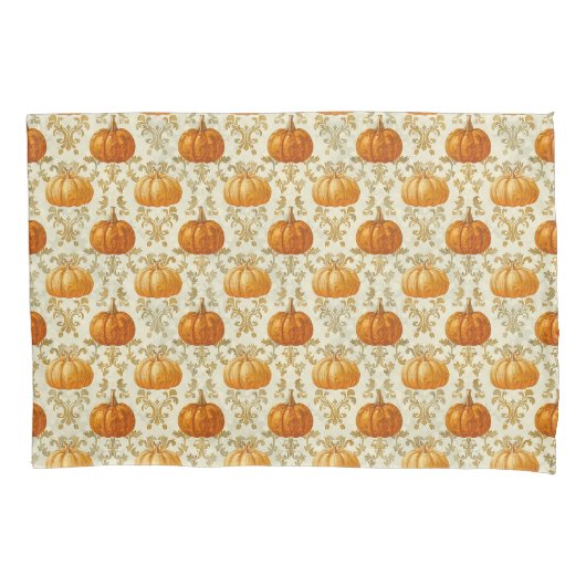 Damask Pumpkin Pattern Pillowcase Set Kissenbezug (Vorderseite-Links)