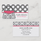 Damask Purse Handbag Business Calling Cards Visitenkarte (Vorne/Hinten)