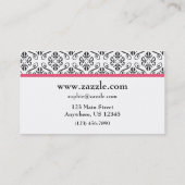 Damask Purse Handbag Business Calling Cards Visitenkarte (Rückseite)