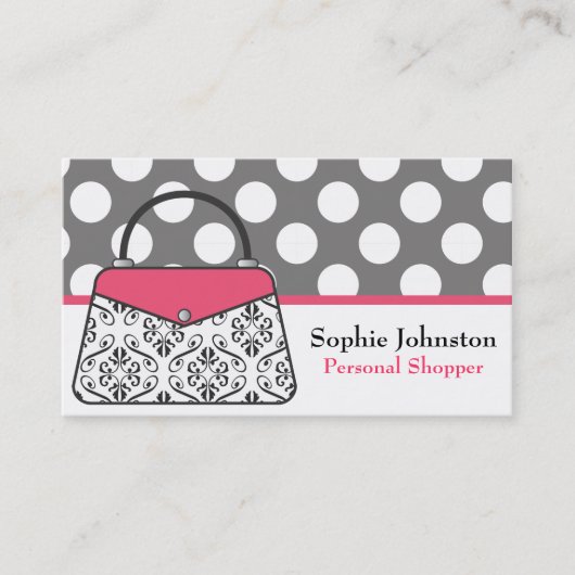 Damask Purse Handbag Business Calling Cards Visitenkarte (Vorderseite)