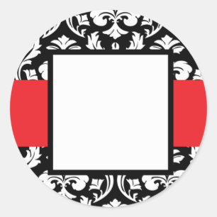 Damask Red Band Runder Aufkleber