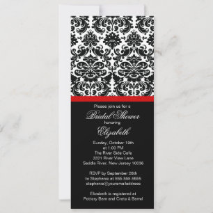 Damask Red Bridal Dusche Einladung