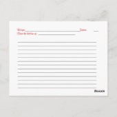 Damask Red Gerber Daisy Rezept Card für die Braut Postkarte (Rückseite)