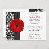 Damask Red Gerbera Daisy Recipe Brautparty Einladung (Vorne/Hinten)