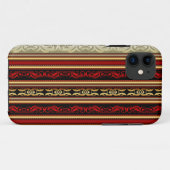 Damask Red Gold Black Stripes Case-Mate iPhone Hülle (Rückseite (Horizontal))