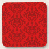 Damask red "Kangaroo Paws" Set von 6 Untersetzer (Vorderseite)