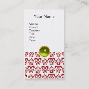 DAMASK RED MONOGRAM Perle Visitenkarte