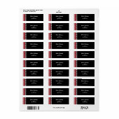 Damask Red Return-Adressetikett (Vorne)